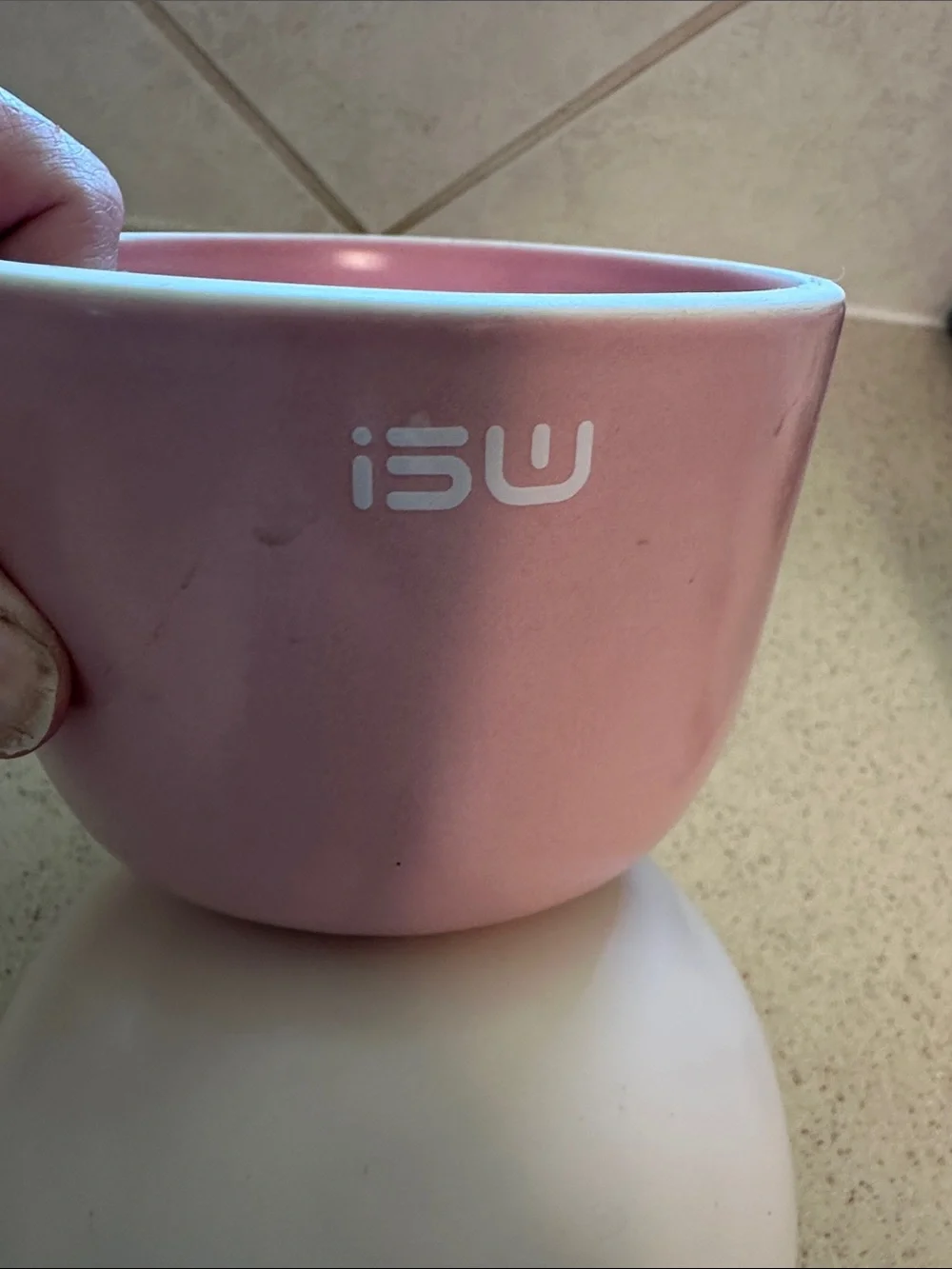 Pink & White Elevated Pet Bowl
